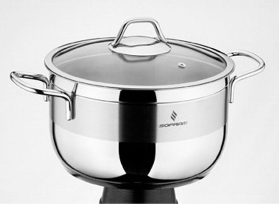 Κατσαρόλα Με Γυάλινο Καπάκι 28X17Cm YMS00200128 - 9.5Lt Soft Inox Max Home 28cm Ανοξείδωτο Ατσάλι