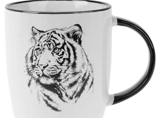 Κούπα Tiger SR00527778 330ml White-Black Sitram Πορσελάνη