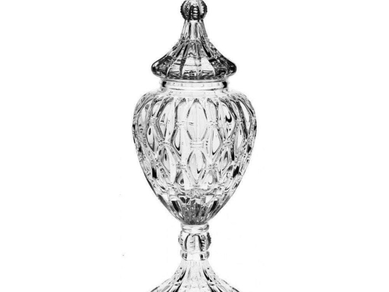 Φοντανιέρα Με Καπάκι CBH04100607 56cm Clear Από Κρύσταλλο Βοημίας Κρύσταλλο