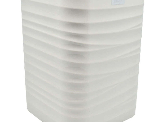 Κάδος Απορριμμάτων Luna 830015 18x18x25cm 5lt White-Silver Ankor Πλαστικό