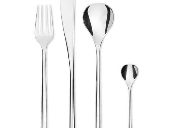 Μαχαιροπίρουνα MU TI04S24 (Σετ 24Τμχ.) Silver με Δώρο 2 Δαχτυλίδια Πετσέτας Alessi 24 τμχ Ανοξείδωτο Ατσάλι