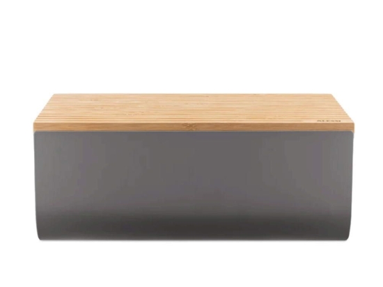 Ψωμιέρα Mattina BG03 DG 34x21x14cm Dark Grey Alessi Ατσάλι,Bamboo