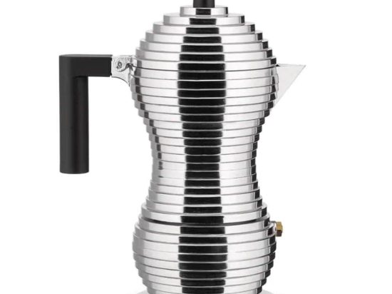 Καφετιέρα Espresso Pulcina MDL02/1 B 70ml Silver-Black Alessi Αλουμίνιο