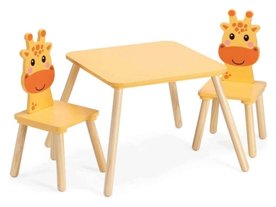Παιδικό Τραπέζι Και Καρέκλες Giraffe (Σετ 3Τμχ) 55340.02 50x50x38cm/27x27x48cm Multi Navaris