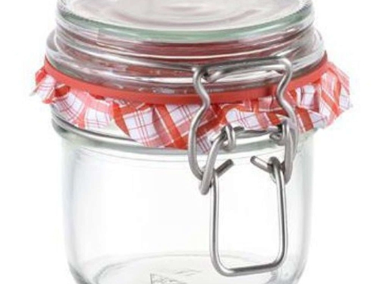Βάζο Αποθήκευσης Della Casa 895141 Φ7x9cm 200ml Clear-Red Tescoma Γυαλί