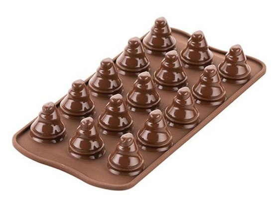 Φόρμα Σιλικόνης 15 Θέσεων 3D Choco Trees 22.154.77.0065 33x27cm Brown Silikomart Σιλικόνη