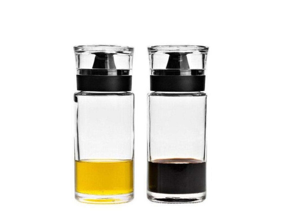 Λαδόξιδο Cucina (Σετ 2Τμχ) 037716L 5,5x14,8cm Clear-Black Leonardo Γυαλί
