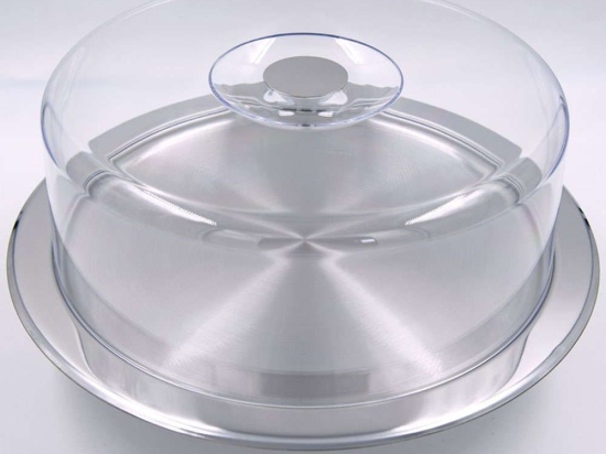 Τουρτιέρα Με Καπάκι 87.60-18CA37CS 37cm Clear-Inox Ακρυλικό,Ατσάλι