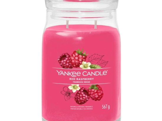 Αρωματικό Κερί Signature Red Raspberry Large 1701375E 9,3x15,7cm Fuchsia Yankee Candle