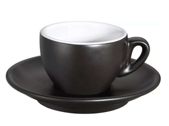 Φλυτζάνι Espresso Με Πιάτο Roma 215328 50ml Black Cilio Πορσελάνη