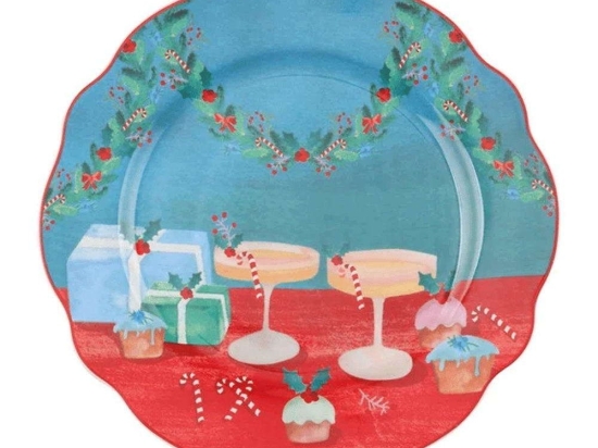 Πιατέλα Christmasville Coctails ME0027 20cm Multi Maxwell&Williams