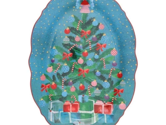 Πιατέλα Οβάλ Christmasville ME0034 30x15cm Multi Maxwell&Williams