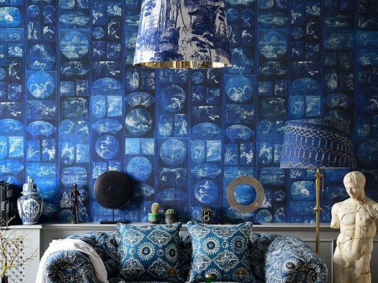 Ταπετσαρία Aizome Collage WP20506 Indigo MindTheGap 52x300cm
