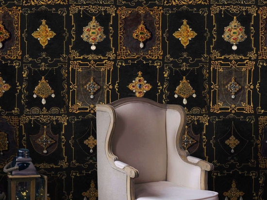 Ταπετσαρία Anna's Jewelry WP20369 Gold-Black MindTheGap 52x300cm