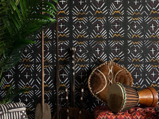 Ταπετσαρία Bamana Recoloured WP20498 Black-Red-Yellow-White MindTheGap 52x300cm