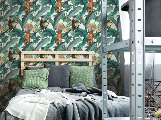Ταπετσαρία Bermuda Light WP20155 Green-Orange-Taupe MindTheGap 52x300cm