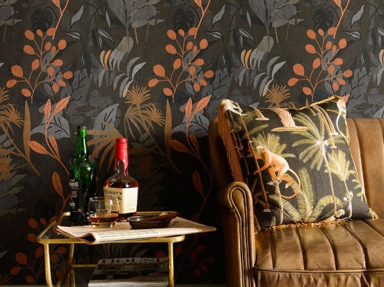 Ταπετσαρία Caribbean Garden Dark WP20487 Brown-Orange-Grey MindTheGap 52x300cm