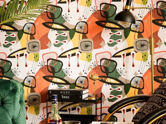 Ταπετσαρία Century Elements WP20531 Orange-Green-White-Black MindTheGap 52x300cm