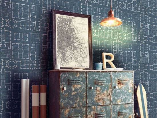 Ταπετσαρία Chateau Blue WP20026 Blue-White MindTheGap 52x300cm