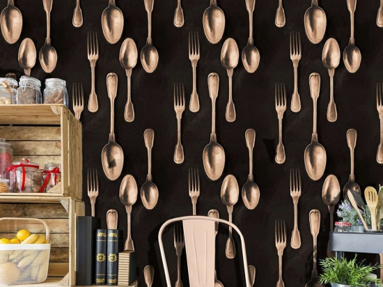 Ταπετσαρία Cutlery Copper WP20247 Copper-Black MindTheGap 52x300cm