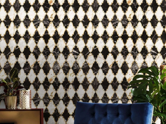 Ταπετσαρία Empire Onyx WP20289 Black-Ivory-Gold MindTheGap 52x1000cm