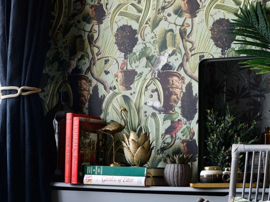 Ταπετσαρία Exotic Menagerie Light WP20516 Green-Brown-Red MindTheGap 52x300cm
