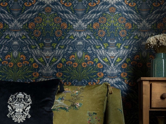 Ταπετσαρία Floral Ornament WP20453 Blue-Green-Orange MindTheGap 52x300cm