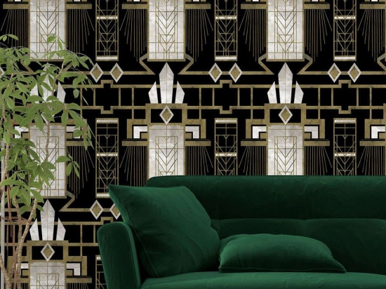 Ταπετσαρία Glamour Dark WP20226 Gold-Black-White MindTheGap 52x300cm