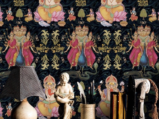 Ταπετσαρία Goddess WP20406 Pink-Blue-Gold-Black MindTheGap 52x300cm