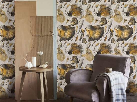 Ταπετσαρία Goldfish Ivory WP20302 Yellow-Grey MindTheGap 52x300cm