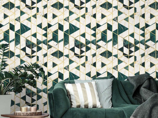Ταπετσαρία Gramercy Ivory WP20287 Green-Ivory-Gold MindTheGap 52x1000cm