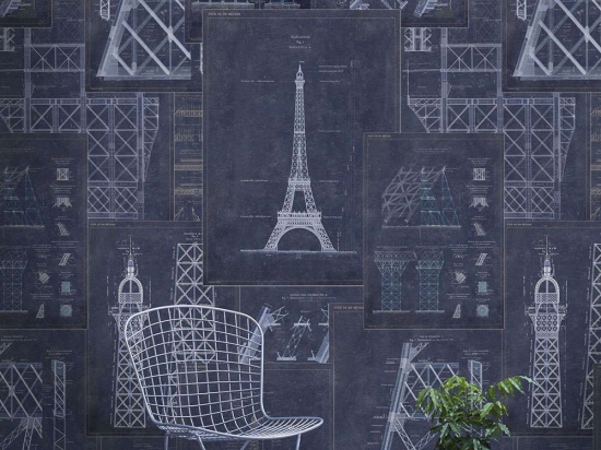 Ταπετσαρία Grand Eiffel Blue WP20219 Blue-White MindTheGap 52x300cm