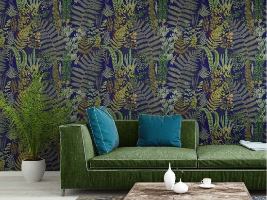 Ταπετσαρία Green Sanctuary Anthracite WP20318 Green-Blue MindTheGap 52x300cm