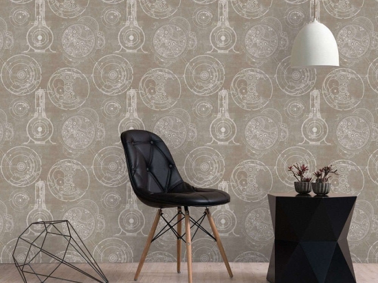 Ταπετσαρία Horlogerie Taupe WP20042 Black-White-Brown-Sepia MindTheGap 52x300cm