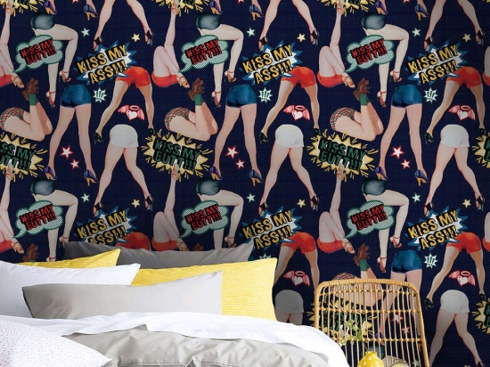 Ταπετσαρία Kiss My Ass Indigo WP20377 Blue-Red-Yellow MindTheGap 52x300cm