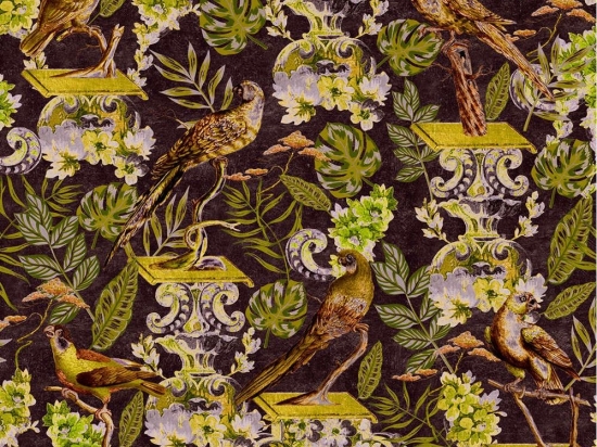 Ταπετσαρία La Voliere Dark WP20478 Anthracite-Green-Taupe MindTheGap 52x300cm