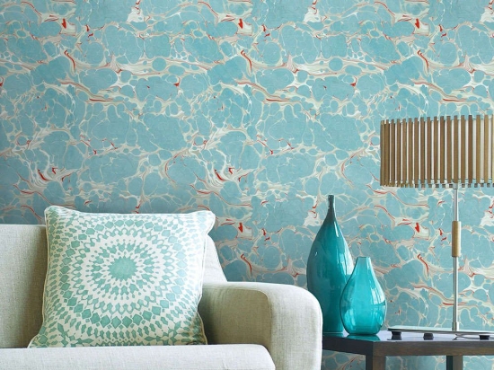 Ταπετσαρία Marbled Topaz WP20337 Blue-Red-Taupe MindTheGap 52x300cm