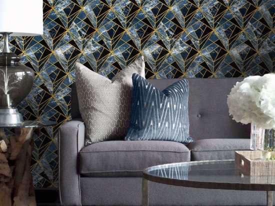 Ταπετσαρία Neo Topaz WP20351 Blue-Black-Gold MindTheGap 52x300cm