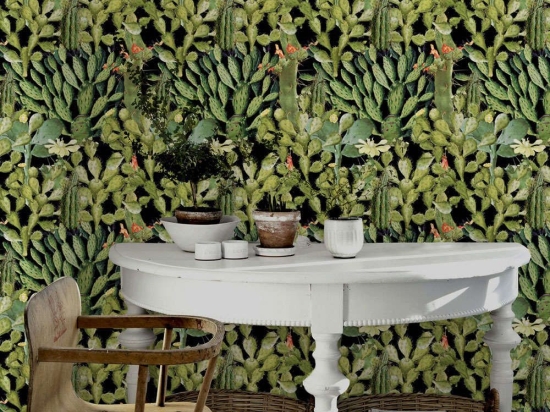 Ταπετσαρία Opuntia Anthracite WP20165 Green-Anthracite MindTheGap 52x300cm