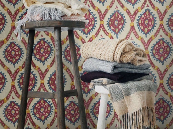 Ταπετσαρία Ottoman Taupe WP20307 Red-Taupe-Yellow-Blue MindTheGap 52x300cm