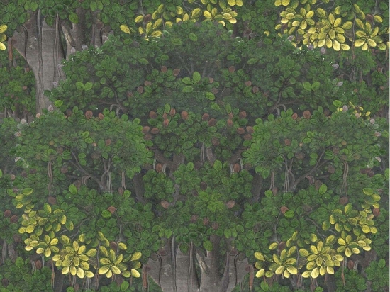 Ταπετσαρία Savage Leaves WP20466 Green-Grey-Yellow MindTheGap 52x300cm