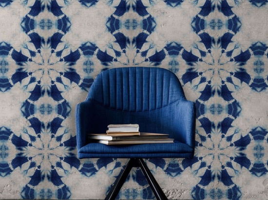 Ταπετσαρία Shibori Flower WP20204 Blue-White MindTheGap 52x300cm
