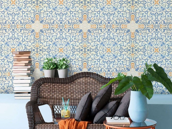 Ταπετσαρία Spanish Tile WP20054 Blue-Orange MindTheGap 52x300cm