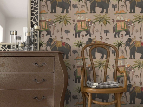 Ταπετσαρία The Procession Taupe WP20258 Green-Red-Brown-Taupe MindTheGap 52x300cm