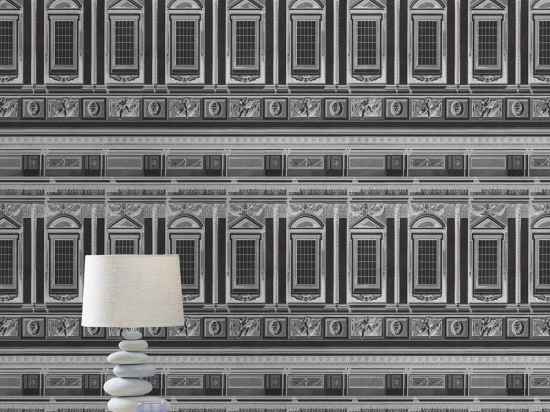 Ταπετσαρία Vaticano Anthracite WP20224 White-Anthracite MindTheGap 52x300cm