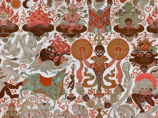 Ταπετσαρία Yama Dharmaraja Light WP20452 Red-Brown-Taupe MindTheGap 52x300cm