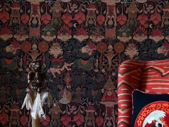 Ταπετσαρία Yama Dharmaraja WP20451 Red-Brown-Green MindTheGap 52x300cm