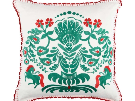 Μαξιλάρι Διακοσμητικό (Με Γέμιση) Horse Parade LC40081 50x50 Green-Red MindTheGap 50Χ50 Πούπουλο-Φτερό