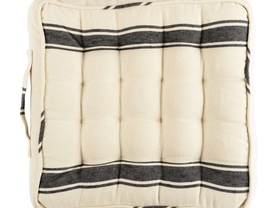 Μαξιλάρι Καρέκλας Hajdu Stripe Linen Padded Cushion AC00020 40x40 Ecru-Dark Grey MindTheGap 40Χ40 Foam