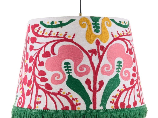 Φωτιστικό Οροφής Hungarian Embroidery CL50369 ø45xø55xH35 Pink-Multi MindTheGap Μέταλλο,Ύφασμα